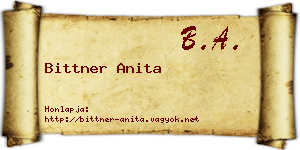 Bittner Anita névjegykártya